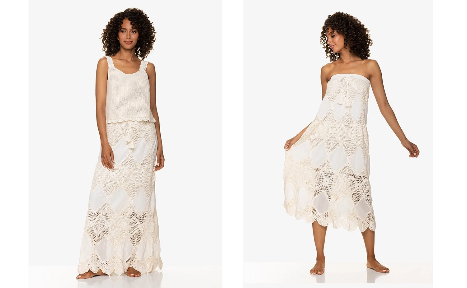 The Beachy Look: Coastal Lace Crochet-Style Summer Co-ord Set