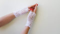 Delicate White Floral Lace Fingerless Gloves – Bridal & Special Occasion